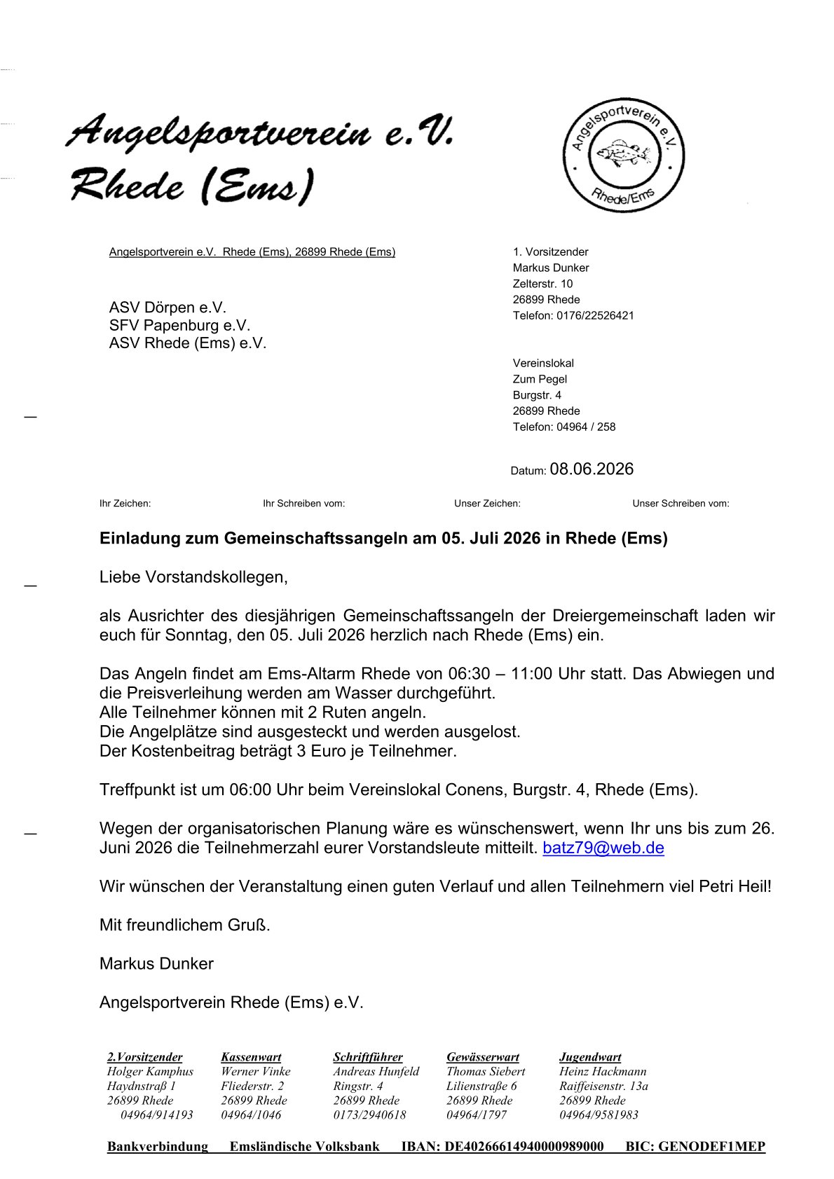 Gemeinschaftssangeln in Rhede Gemeinschaftssangeln-in-Rhede